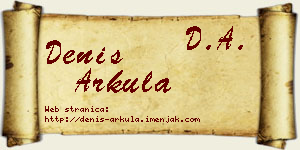 Denis Arkula vizit kartica
